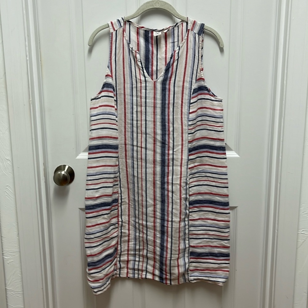 Artisan NY 100% Linen Striped Shift Dress - Small